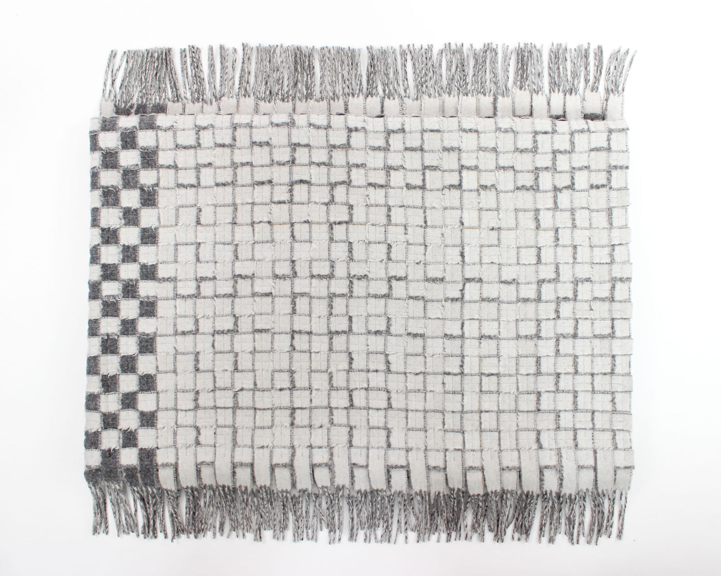 Chequered with Two Edges Fringed